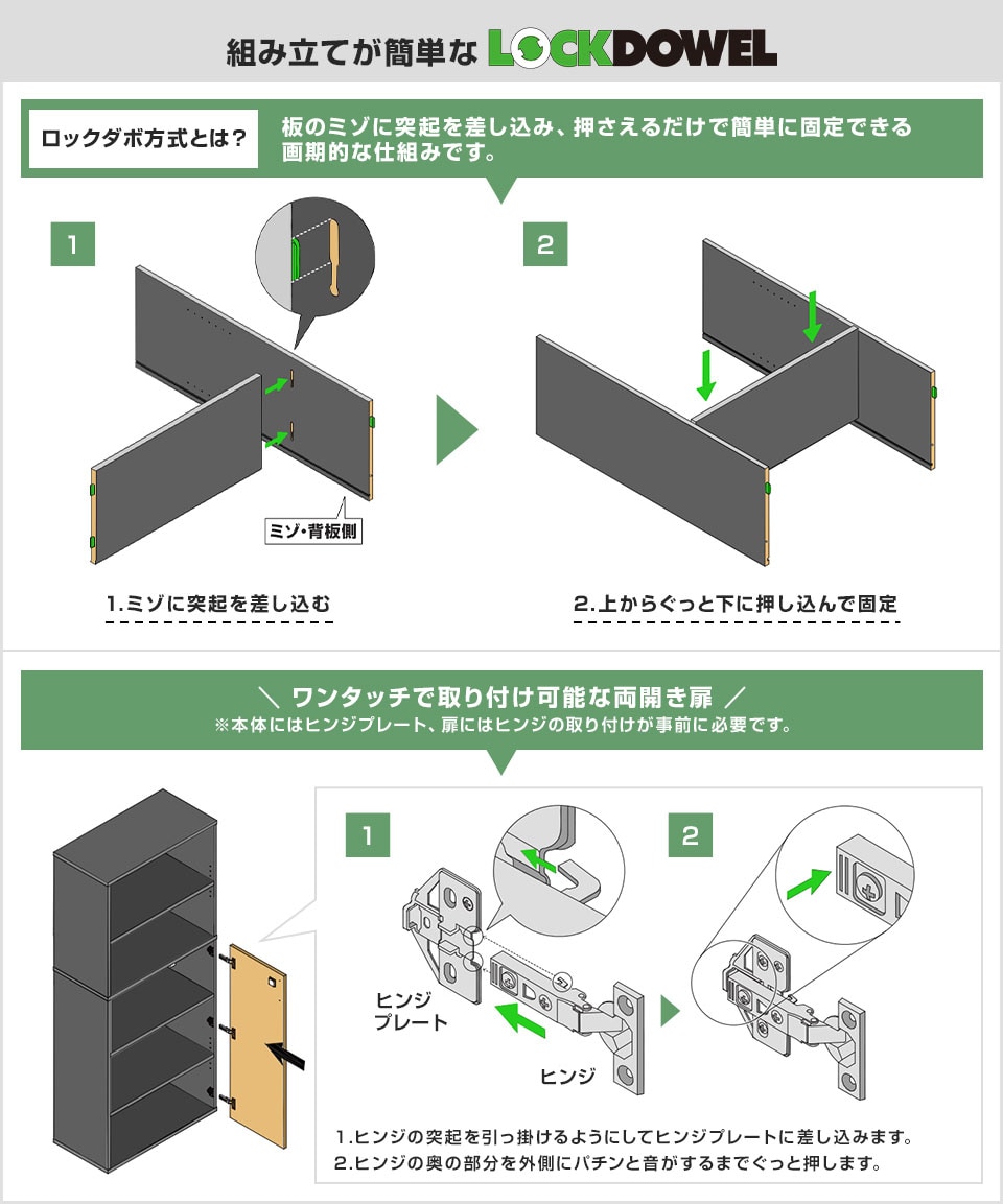 差し込むだけの時短組み立て。面倒な作業はいらないストレスフリーな設計